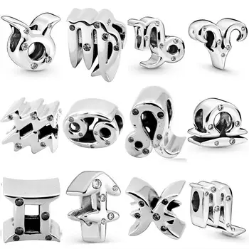 Sparkling Twelve Zodiac Constellations With Crystal Beads Fit Bracelet Bangle DIY Jewelry 925 Sterling Silver Charm 
Sparkling Twelve Zodiac Constellations With Crystal Beads Fit Bracelet Bangle DIY Jewelry 925 Sterling Silver Charm