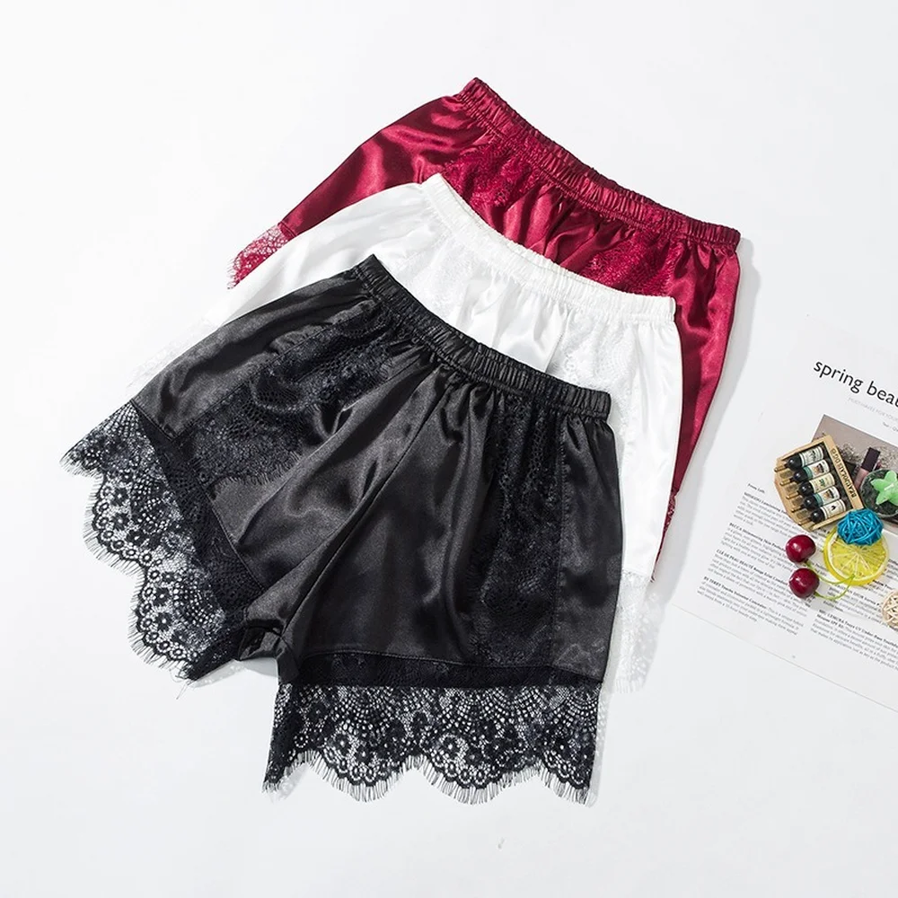 Women's Summer Safety Shorts Ice Silk Satin Lace Anti-Empty Underwear Home Sleep Bottoms Casual Cool Breathable Underwear Shorts
Women's Summer Safety Shorts Ice Silk Satin Lace Anti-Empty Underwear Home Sleep Bottoms Casual Cool Breathable Underwear Shorts