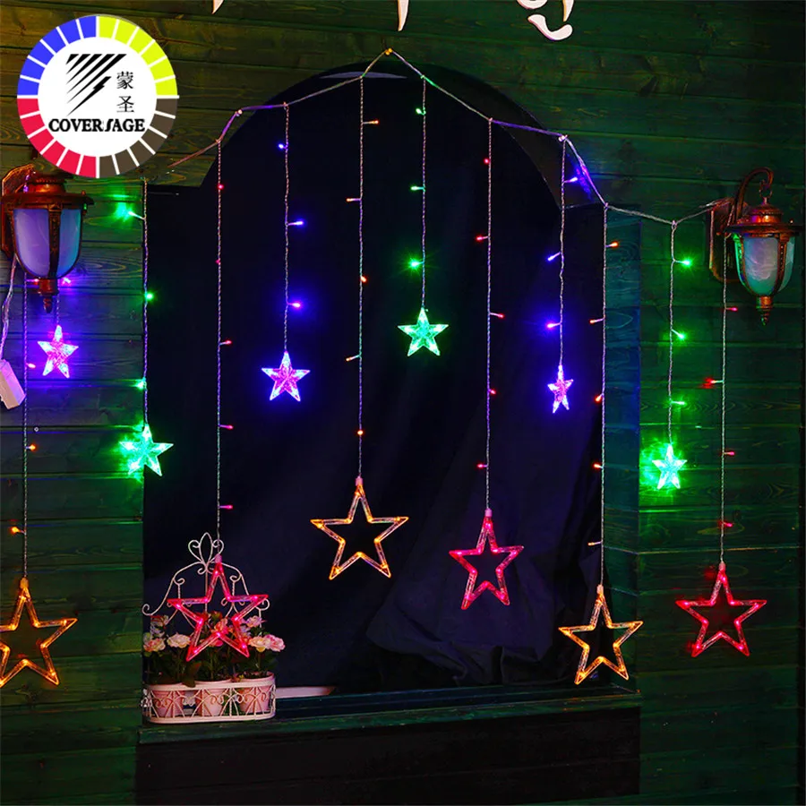 

Coversage Ins Star Fairy String Lights Curtain Girnaldas Luces Navidad Led Christmas Tree Decoration Garden Outdoor Decorative