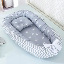 

Baby Nest Bed with Pillow for Newborn Baby Bed Bassinet Bumper 85*50cm Portable Crib Travel Bed Infant Toddler Cotton Cradle