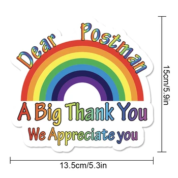Text slogan sticker "Thank You Postman" Appreciation Lovely Rainbow Sticker Mailbox stickers Mail box Door backpack sticker
Text slogan sticker "Thank You Postman" Appreciation Lovely Rainbow Sticker Mailbox stickers Mail box Door backpack sticker