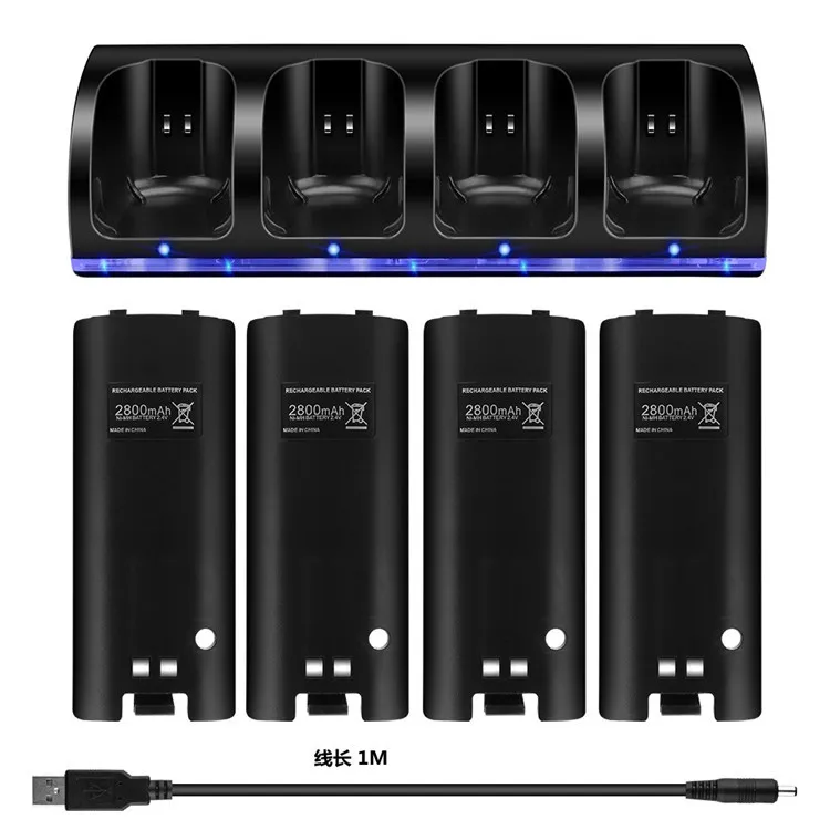 Новый 4x аккумуляторная батарея + Quad 4 зарядное устройство док-станция комплект