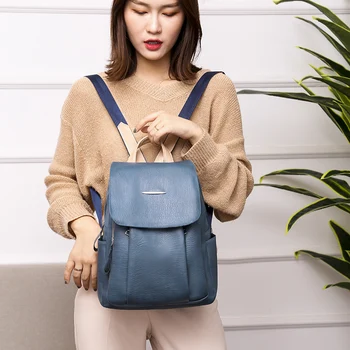 New Fashion Anti-theft women backpack shoulder bag high quality PU leather large capacity female backpacks soft fabric handbag 
New Fashion Anti-theft women backpack shoulder bag high quality PU leather large capacity female backpacks soft fabric handbag
