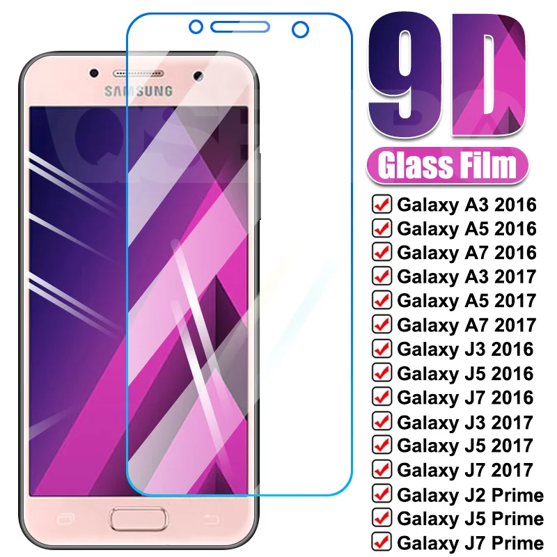 9D Защитное стекло для Samsung Galaxy S7 A3 A5 A7 J3 J5 J7 2016 2017 J2 J4 Core Prime закаленное защитное