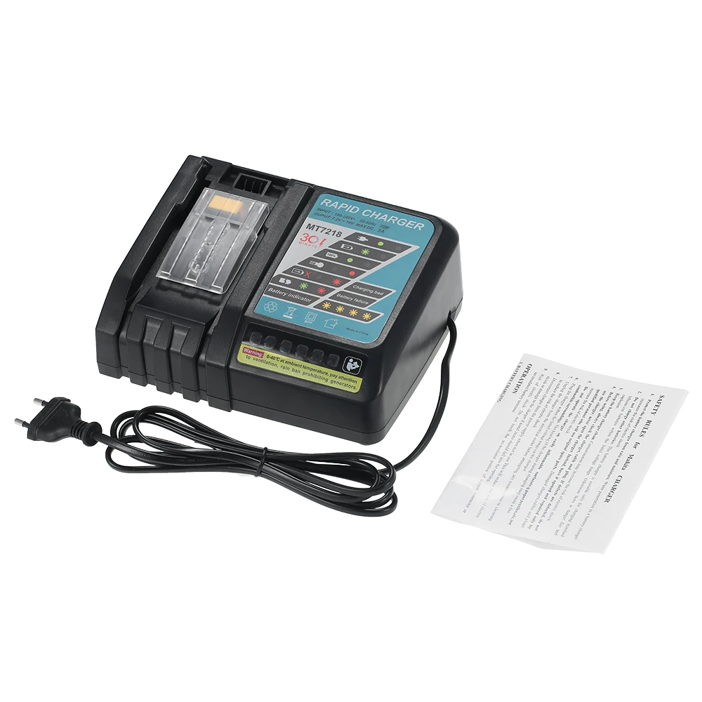 Hot 3A Battery Charger Replacement for Makita DC18RC DC18RA BL1830 BL1815 BL1840 BL1850 14.4V-18V Li-ion Battery
Hot 3A Battery Charger Replacement for Makita DC18RC DC18RA BL1830 BL1815 BL1840 BL1850 14.4V-18V Li-ion Battery