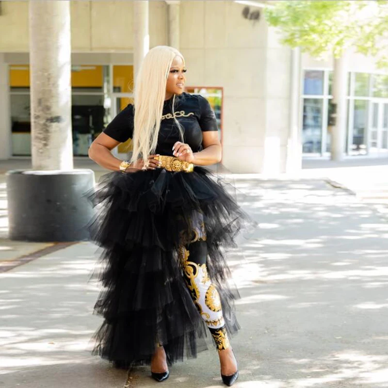 Elegant Black Hi Low Long Skirt Chic Tiered Tutu Ruffle Floor Length Women Maxi Skirts Custom Free Shipping
Elegant Black Hi Low Long Skirt Chic Tiered Tutu Ruffle Floor Length Women Maxi Skirts Custom Free Shipping