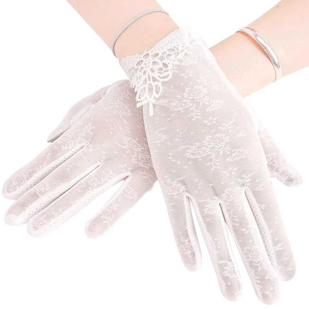 UV-Proof Driving Ladies Gloves Summer Short Floral Lace Non-slip Screen Touch Sunscreen Bride Full Finger Gloves
UV-Proof Driving Ladies Gloves Summer Short Floral Lace Non-slip Screen Touch Sunscreen Bride Full Finger Gloves