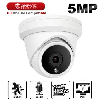 Hikvision Compatible Anpviz 5MP POE IP Camera Turret Outdoor/Indoor POE Security Camera Built-in Microphone Audio Onvif IP66
Hikvision Compatible Anpviz 5MP POE IP Camera Turret Outdoor/Indoor POE Security Camera Built-in Microphone Audio Onvif IP66