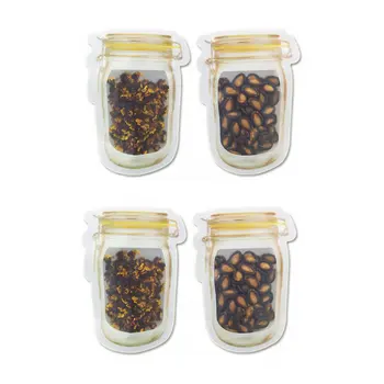 Portable Reusable PE Mason Jar Bottles Bags Snack Candy Biscuit Nuts Zipper Sealed Fresh Storage Food Bag Kitchen Organizer Bags
Portable Reusable PE Mason Jar Bottles Bags Snack Candy Biscuit Nuts Zipper Sealed Fresh Storage Food Bag Kitchen Organizer Bags