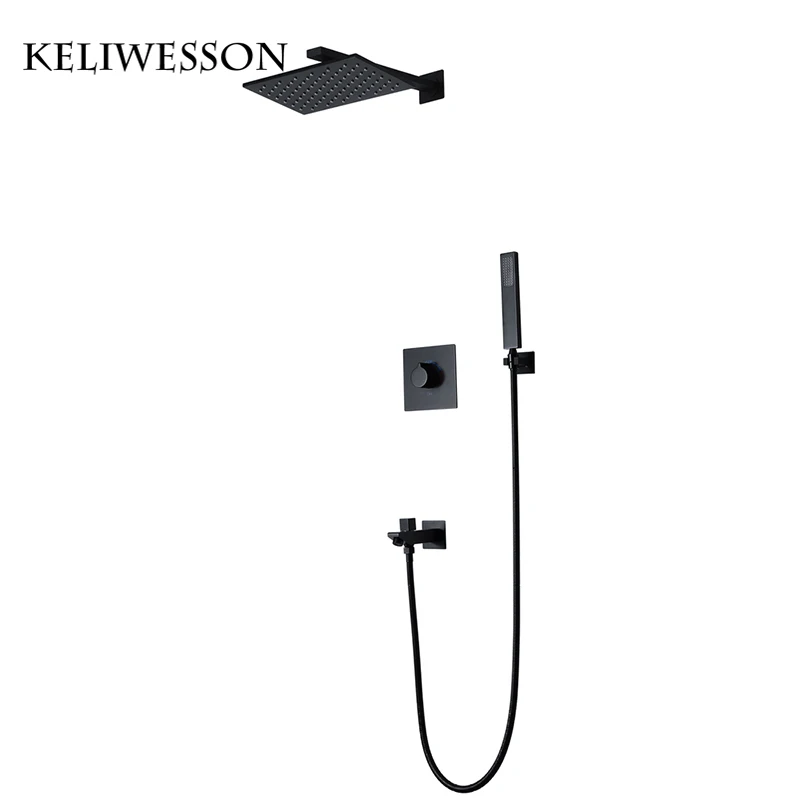 Black Shower Head Rainfall 10 Inch Shower Faucets 304 SUS Water Spout Taps Rectangle Ceiling Bathroom 280mm Shower Sets
Black Shower Head Rainfall 10 Inch Shower Faucets 304 SUS Water Spout Taps Rectangle Ceiling Bathroom 280mm Shower Sets