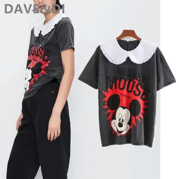 DAVE&DI T shirt women cartoon patchwork panelled reg harajuku tshirt camisetas verano mujer 2020 
DAVE&DI T shirt women cartoon patchwork panelled reg harajuku tshirt camisetas verano mujer 2020