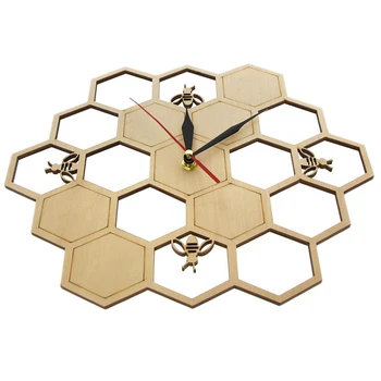 Hot Cut Wood Clock Honey Bee on Honey Comb Hexagon Nature Watch Wall Clock Geometric Kitchen Art Decor
Hot Cut Wood Clock Honey Bee on Honey Comb Hexagon Nature Watch Wall Clock Geometric Kitchen Art Decor