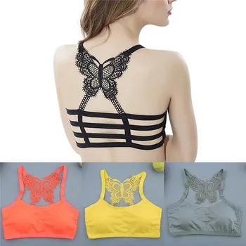 Women Bralette Bra Padded Seamless Bustier Crop Top Black Cropped Tank Tops Sexy Stretch Tank Top Lace Butterfly Back Bra 
Women Bralette Bra Padded Seamless Bustier Crop Top Black Cropped Tank Tops Sexy Stretch Tank Top Lace Butterfly Back Bra
