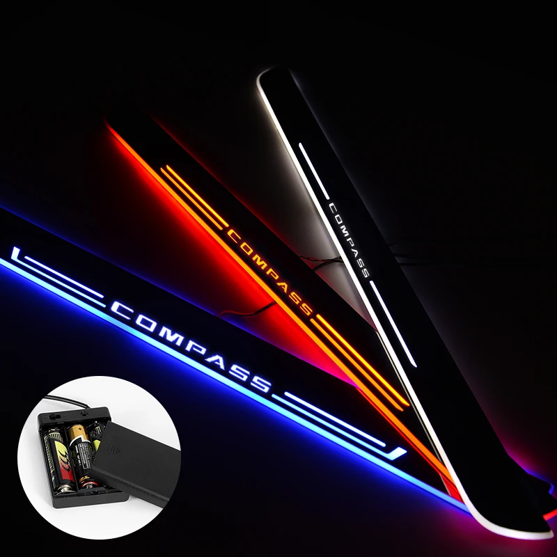 LED Door Sill For Jeep Compass 2017 2018 Streamed Light Scuff Plate Acrylic Battery Car Door Sills Accessories
LED Door Sill For Jeep Compass 2017 2018 Streamed Light Scuff Plate Acrylic Battery Car Door Sills Accessories