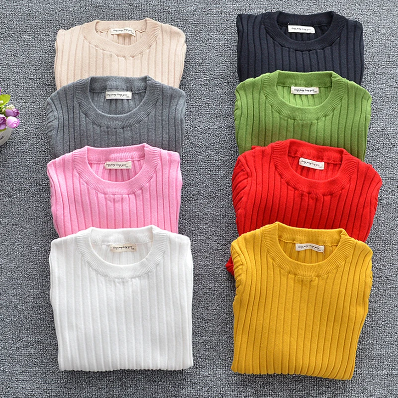 Фото 1-6Yrs детские свитера ярких цветов Цвет вязаные свитеры для малышей Одежда