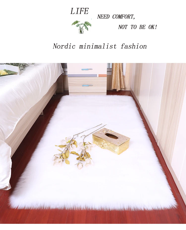Bedroom carpet Soft fluffy Sheepskin Fur Area Rugs nordic red center living room carpet Bedroom Floor White Faux Fur Bedside Rug Bedroom carpet Soft fluffy Sheepskin Fur Area Rugs nordic red center living room carpet Bedroom Floor White Faux Fur Bedside Rug