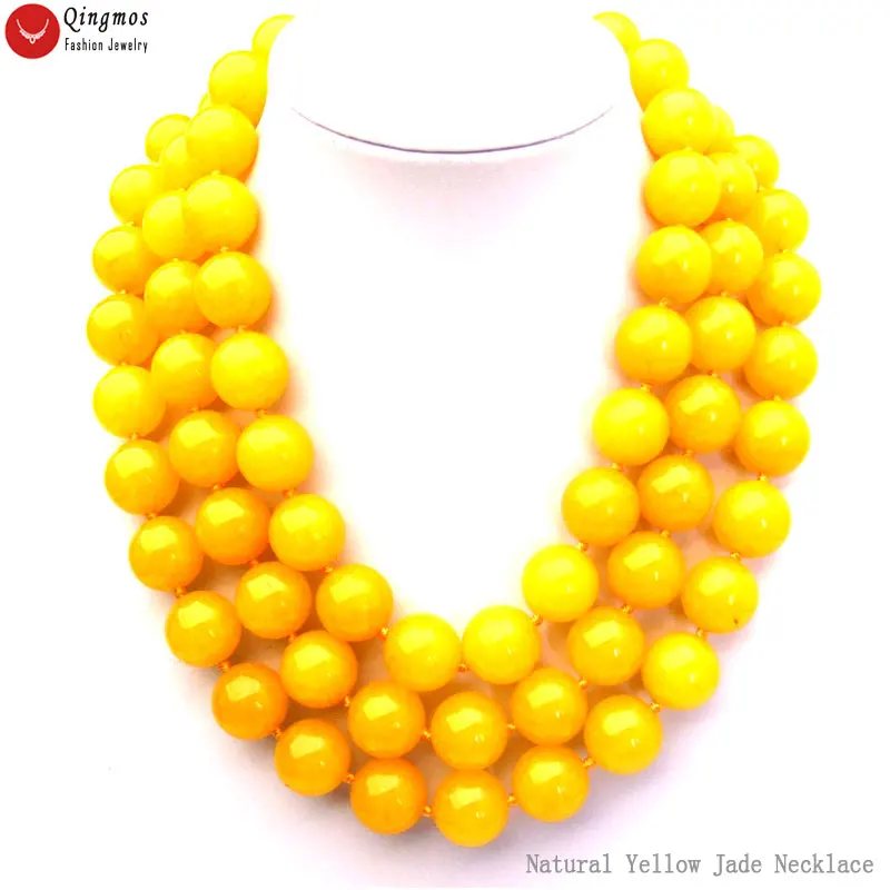 Qingmos Natural Yellow Jades Necklace for Women with 20mm Round Jades Necklace Stone Jewelry Chokers 3 Strands 18-23" nec6338
Qingmos Natural Yellow Jades Necklace for Women with 20mm Round Jades Necklace Stone Jewelry Chokers 3 Strands 18-23" nec6338
