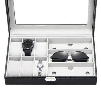 Compact 3 Glasses Grids 6 Watch Compartments Easy Clean Dressing Table PU Leather Protective Organizer Storage Box Space Saving
Compact 3 Glasses Grids 6 Watch Compartments Easy Clean Dressing Table PU Leather Protective Organizer Storage Box Space Saving