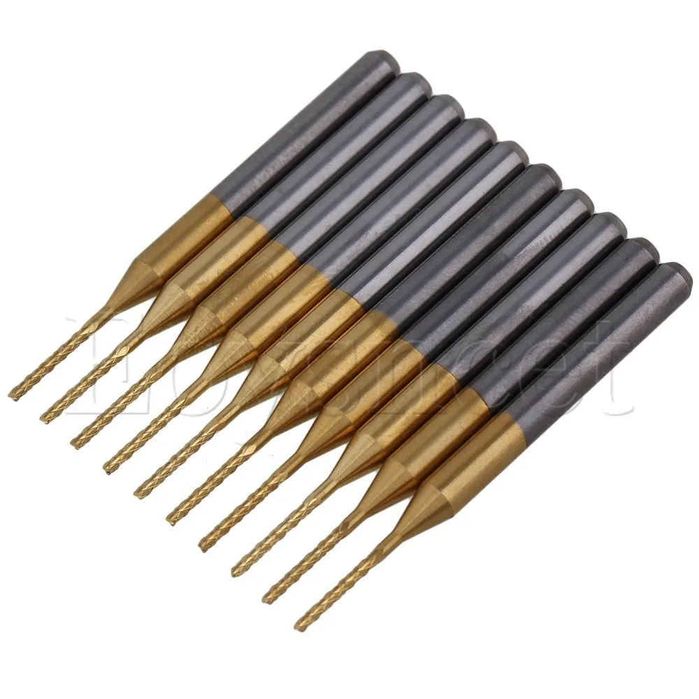 TiN Coated Carbide End Mill Engraving Bits Blade Dia 0.9mm Pack of 10
TiN Coated Carbide End Mill Engraving Bits Blade Dia 0.9mm Pack of 10