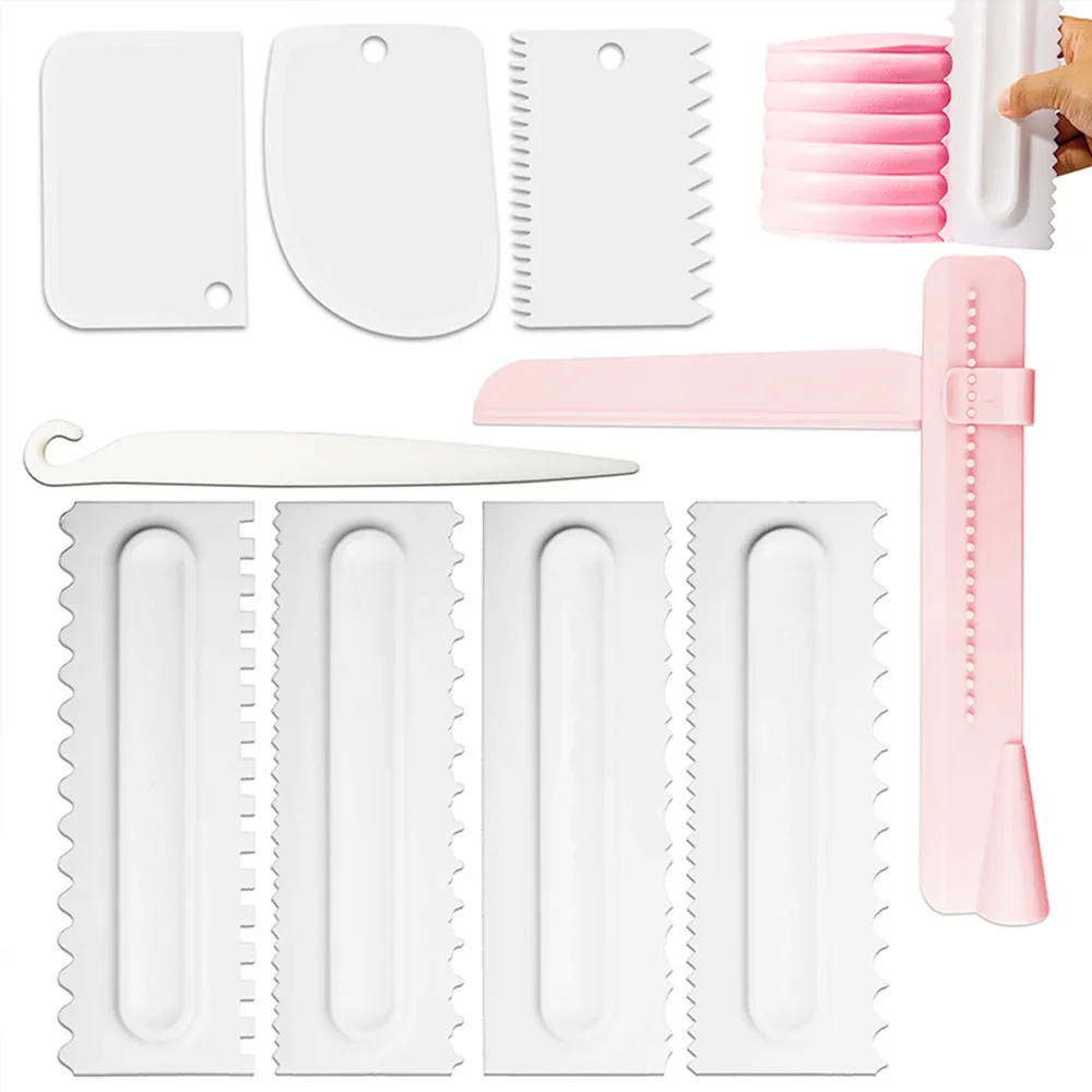 9 Pcs Baking Pastry Cream Scraper Cake Decoration Smoothing Tool Plastic Cake Scraper Baking Scraper Demolding Combination Tool
9 Pcs Baking Pastry Cream Scraper Cake Decoration Smoothing Tool Plastic Cake Scraper Baking Scraper Demolding Combination Tool
