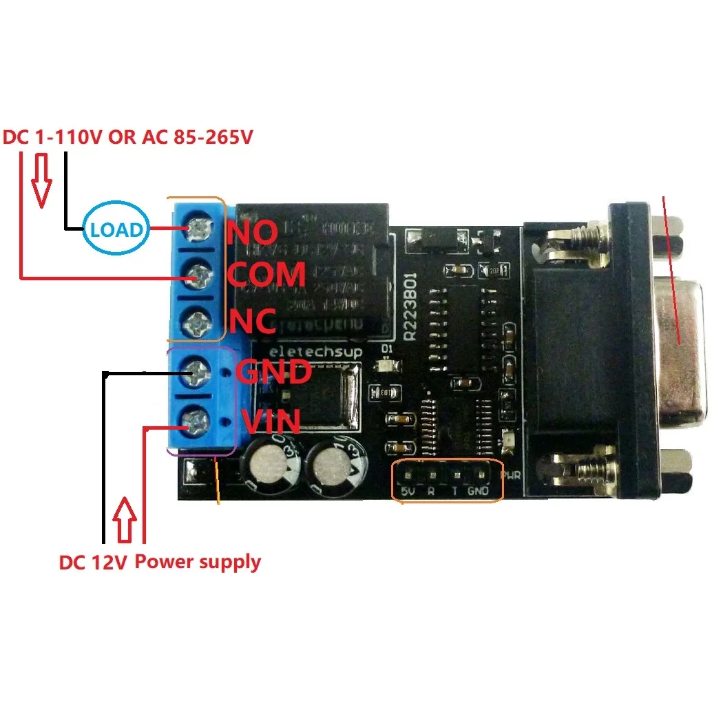 

1 PCS DC 12V PC COM DB9 RS232 Serial Port Delay Relay ARM MCU UART Remote Control Switch Board