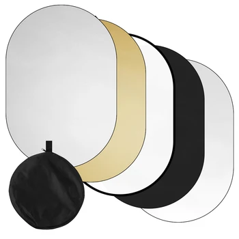 100 * 150cm/ 39 * 59inch Photography Light Reflector 5-in-1 Collapsible Multi-Disc for Studio Outdoor Photography with Carry Bag
100 * 150cm/ 39 * 59inch Photography Light Reflector 5-in-1 Collapsible Multi-Disc for Studio Outdoor Photography with Carry Bag