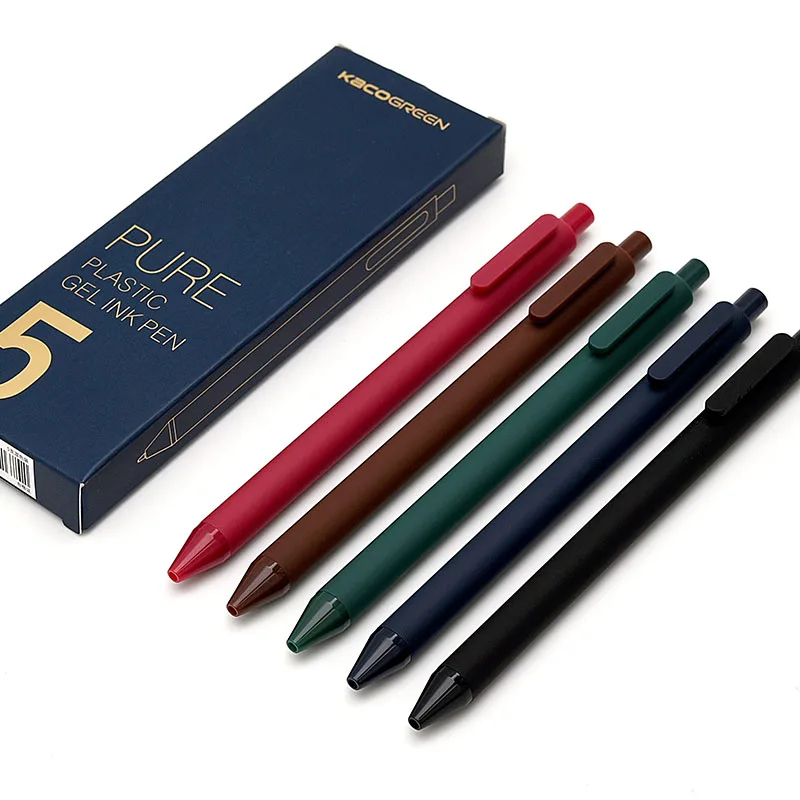 5pcs Pure plastic gel ink pen ballpoint 0.5mm Vintage matte Blue Brown Green Red color pens for writing gift Office School A6696
5pcs Pure plastic gel ink pen ballpoint 0.5mm Vintage matte Blue Brown Green Red color pens for writing gift Office School A6696