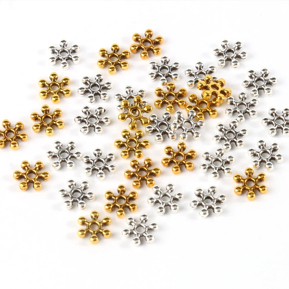 Бусины-снежинки из металлического сплава, 7 х2 мм
Бусины-снежинки из металлического сплава, 7 х2 мм