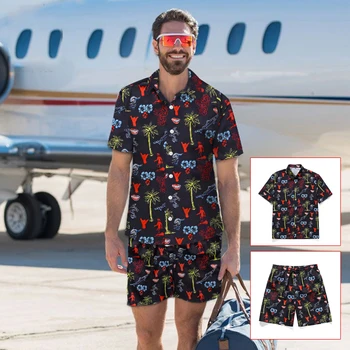 New Shirt+Short Men Summer Beach Casual Suit Print Loose Short Sleeve Cardigan Tops Fashion Quick-Drying Hip Hop Set Camisa 2020
New Shirt+Short Men Summer Beach Casual Suit Print Loose Short Sleeve Cardigan Tops Fashion Quick-Drying Hip Hop Set Camisa 2020