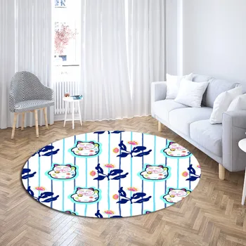 Lucky Cats/Flowers Round Carpet 3D Print Cartoon Rugs Cloakroom Rugs Computer Chair Mat Home Textile Carpet Play Tent Floor Mat
Lucky Cats/Flowers Round Carpet 3D Print Cartoon Rugs Cloakroom Rugs Computer Chair Mat Home Textile Carpet Play Tent Floor Mat