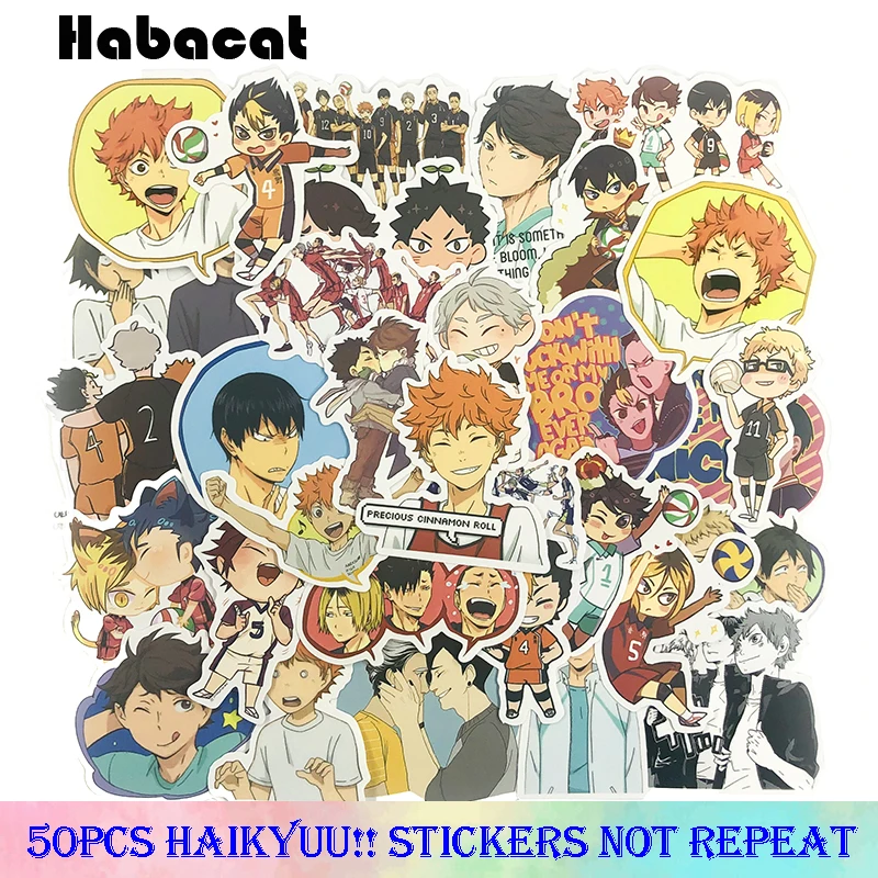 10/50Pcs Haikyuu!! Stickers Japanese Anime Sticker Volleyball For Decal On Guitar Suitcase Laptop Phone Fridge Motorcycle Car | Игрушки и