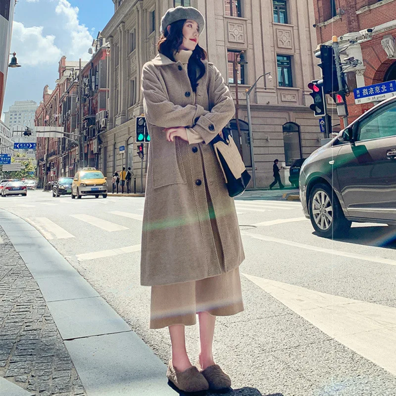 Woolen Jacket Women's Mid-length 2019 Autumn & Winter New Style Korean-style Students Thick Short-height Woolen Overcoat Popular
Woolen Jacket Women's Mid-length 2019 Autumn & Winter New Style Korean-style Students Thick Short-height Woolen Overcoat Popular