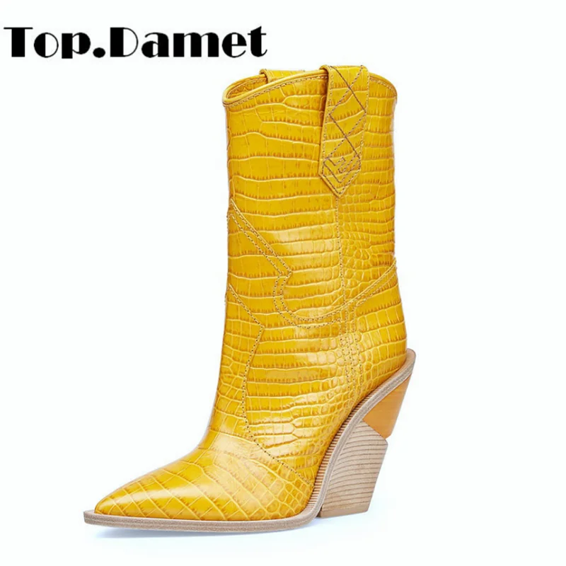 Top.damet Women Boots Autumn Winter Fashion High Heel Pointed Toe Short Boots Solid Color Slip On Western Boots Ladies Plus Size 
Top.damet Women Boots Autumn Winter Fashion High Heel Pointed Toe Short Boots Solid Color Slip On Western Boots Ladies Plus Size