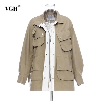 VGH Casual Irregular Hit Color Women's Jacket Turtleneck Lantern Long Sleeve Loose Autumn Female Coats Fashion 2020 Clothing New
VGH Casual Irregular Hit Color Women's Jacket Turtleneck Lantern Long Sleeve Loose Autumn Female Coats Fashion 2020 Clothing New