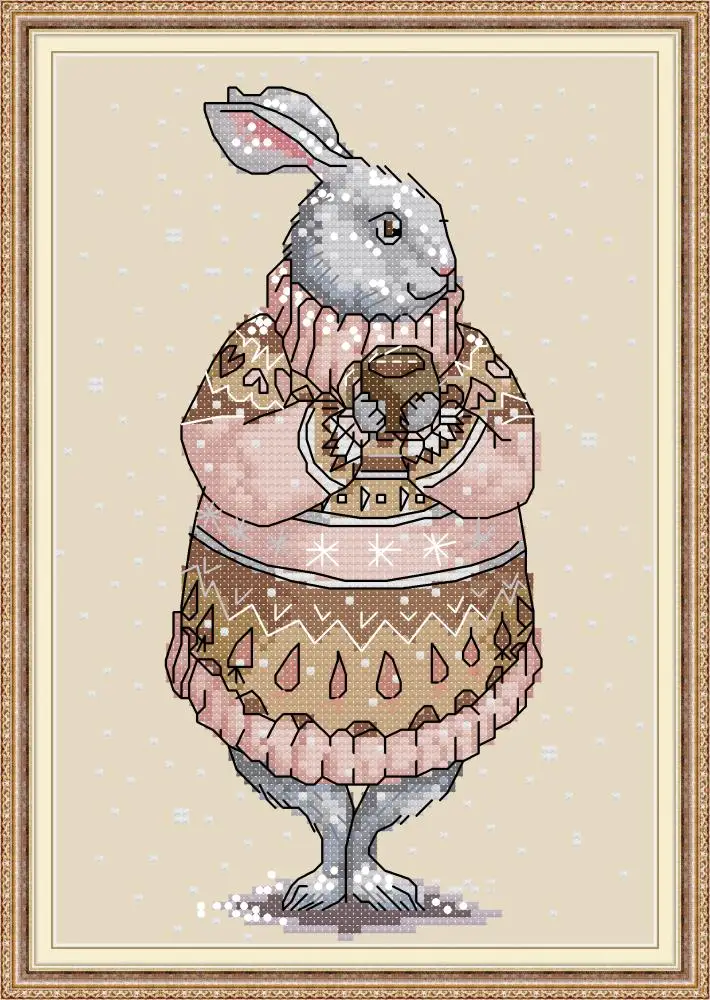 The rabbit in the sweater cross stitch kit aida 14ct 11ct count print canvas cross stitches needlework embroidery DIY handmade 
The rabbit in the sweater cross stitch kit aida 14ct 11ct count print canvas cross stitches needlework embroidery DIY handmade
