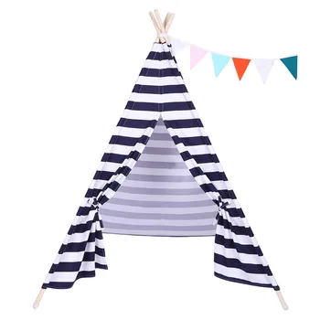 Indian Tent Children Teepee Tent Baby Indoor Dollhouse Portable 100% Cotton Canvas Navy Blue White Stripes Safe Durable Toy
Indian Tent Children Teepee Tent Baby Indoor Dollhouse Portable 100% Cotton Canvas Navy Blue White Stripes Safe Durable Toy