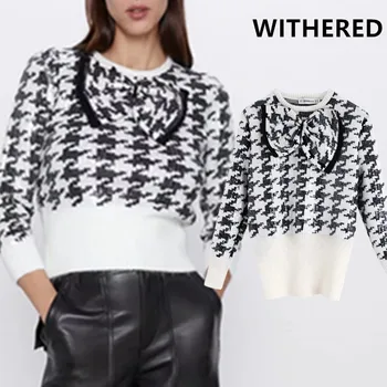 Withered winter sweaters women england office lady elegant vintage plaid houndstooth Sequins pull femme sweaters women pullovers
Withered winter sweaters women england office lady elegant vintage plaid houndstooth Sequins pull femme sweaters women pullovers
