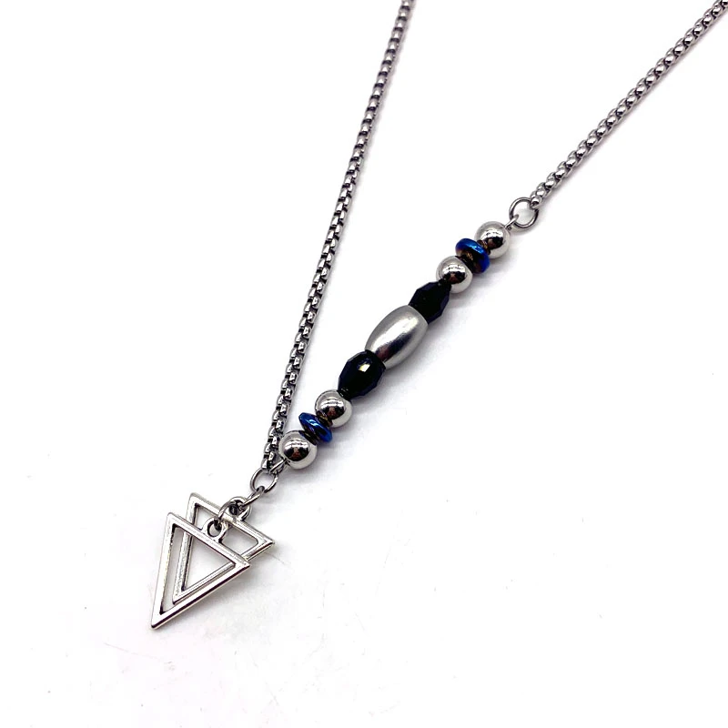 New fashion Double Triangle Pendant Necklace Men Classic Arrow Chain Bead Necklace For Men Pave Cubic Zirconia Jewelry Gift
New fashion Double Triangle Pendant Necklace Men Classic Arrow Chain Bead Necklace For Men Pave Cubic Zirconia Jewelry Gift
