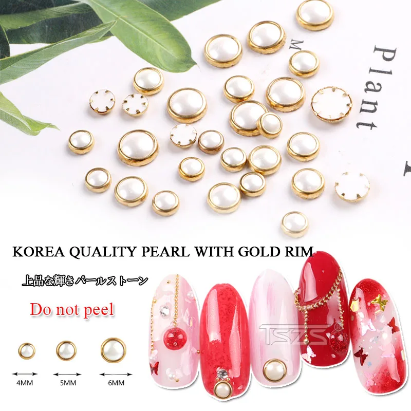 10pcs/lot Wholesale High Quality Nail Art Accessories Korea Quality Pearl With Gold Rim Decoration
10pcs/lot Wholesale High Quality Nail Art Accessories Korea Quality Pearl With Gold Rim Decoration