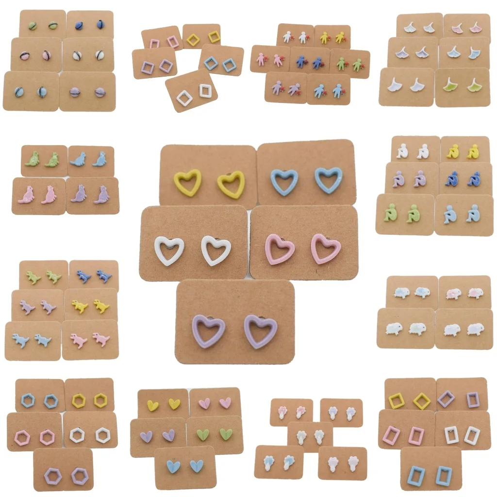 Ceramic Geometric Heart Flower Stud Earrings Shell Cartoon Ear Studs Sweet Women gGilrs Jewelry Gift 1/5Pair
Ceramic Geometric Heart Flower Stud Earrings Shell Cartoon Ear Studs Sweet Women gGilrs Jewelry Gift 1/5Pair