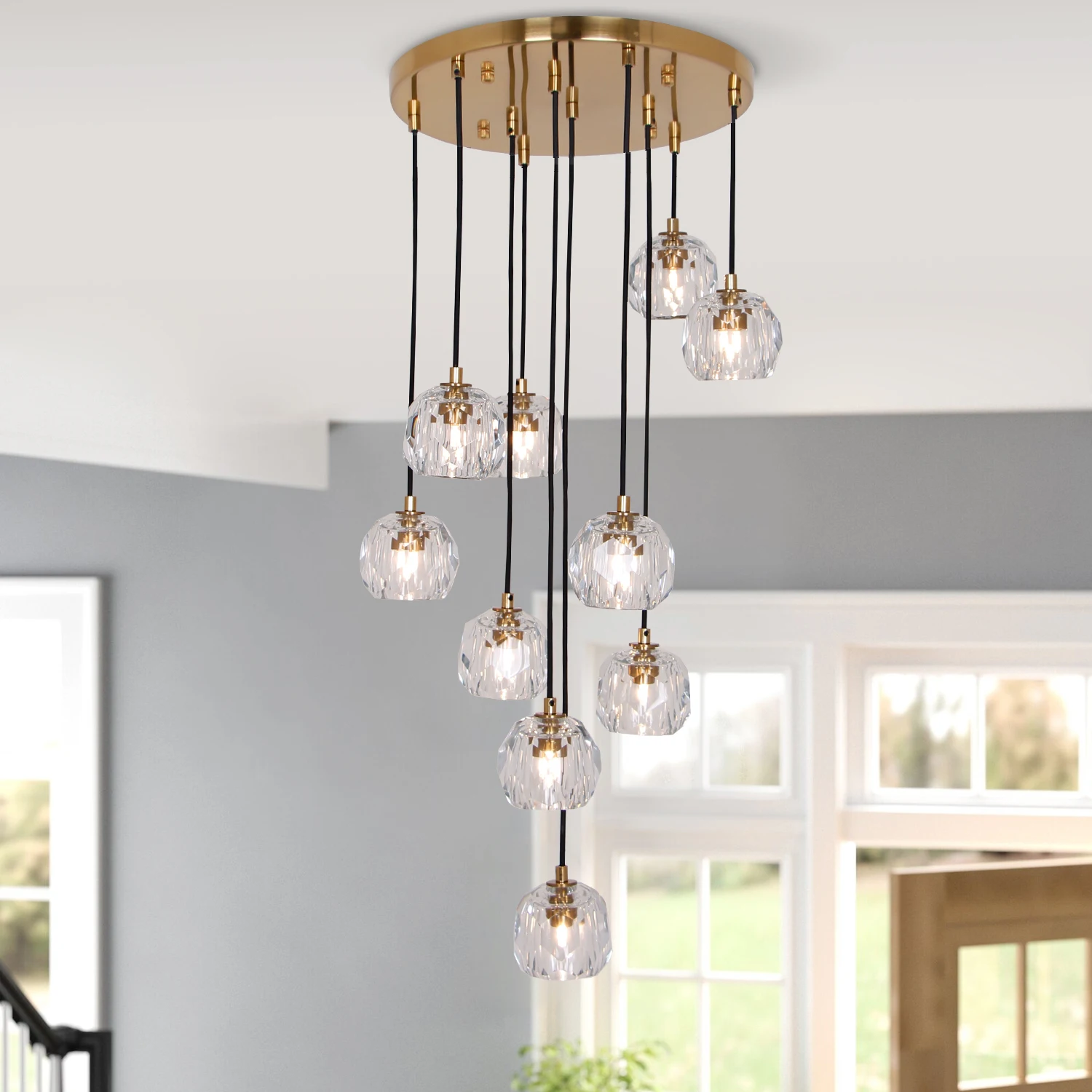 UMEILUCE Nordic Luxury Chandelier Stair Lighting Crystal Pendant Light for Kitchen Restaurant Villa G9 Bulb
UMEILUCE Nordic Luxury Chandelier Stair Lighting Crystal Pendant Light for Kitchen Restaurant Villa G9 Bulb