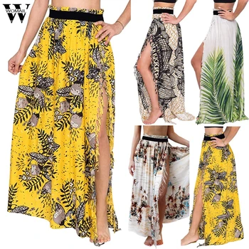 Womail Skirt Women new summer Boho Print Long Skirt Open Fork Irregular high Split Chiffon beach Long Skirt faldas mujer Holiday
Womail Skirt Women new summer Boho Print Long Skirt Open Fork Irregular high Split Chiffon beach Long Skirt faldas mujer Holiday