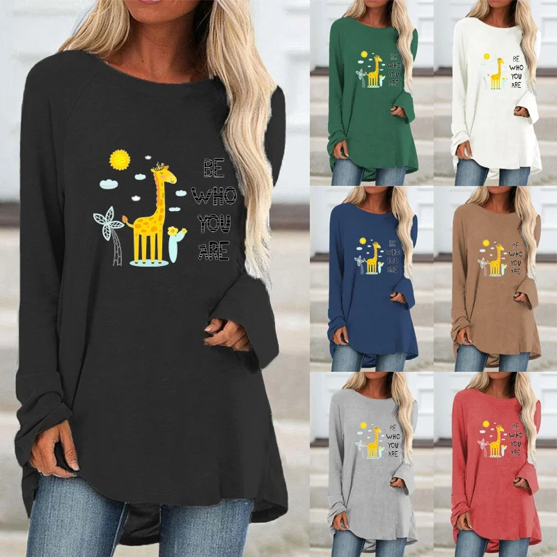 Women Clothing Fashion Printing Graphic Tee Long Sleeve Round Neck Pullover Plus Size Loose Casual Shirt Autumn and Winter Tops
Women Clothing Fashion Printing Graphic Tee Long Sleeve Round Neck Pullover Plus Size Loose Casual Shirt Autumn and Winter Tops