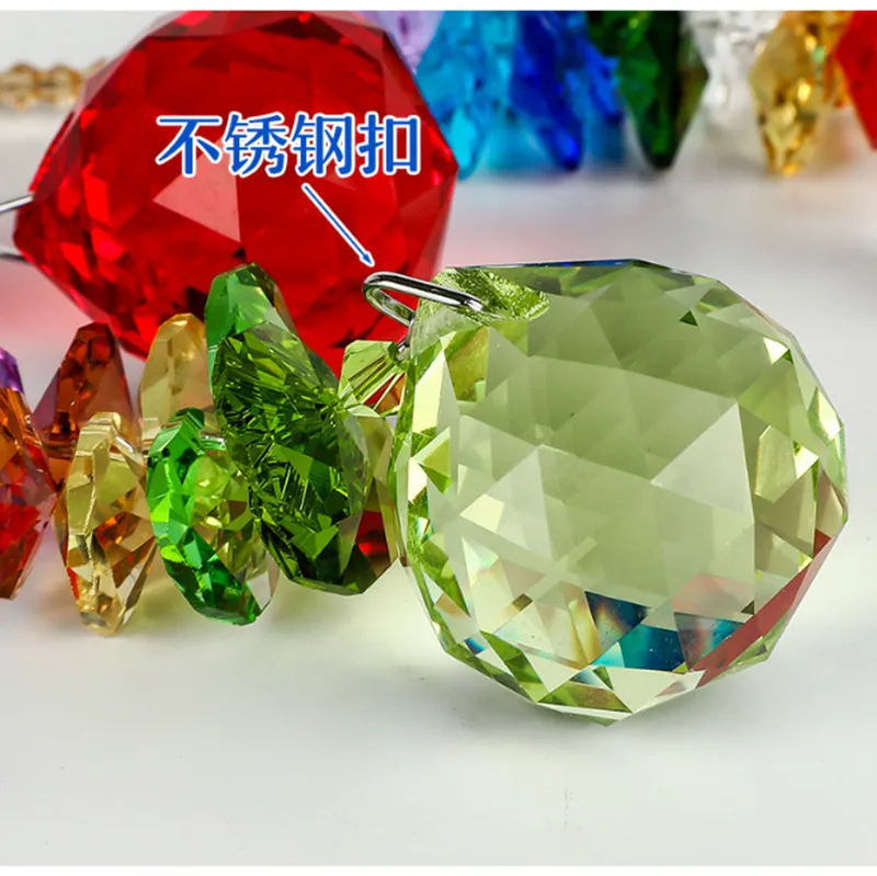 Description Picture 6 of itemCrystal Prism Suncatcher 3cm Faceted Ball Chandelier Part Rainbow Maker Window Hanging Ornament Home Garden Wedding Decor Crafts