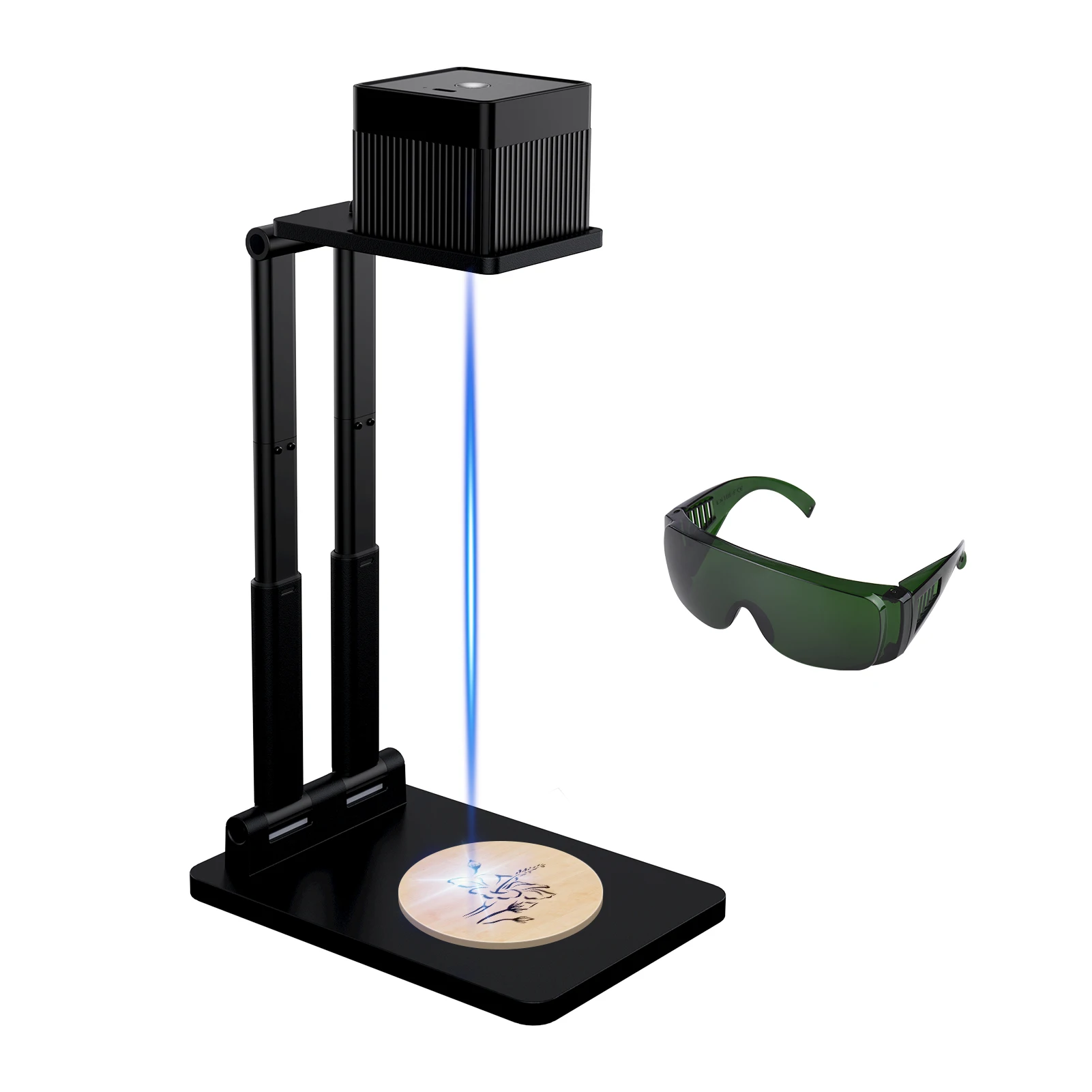 Mini Laser Engraver Portable BT Engraving Machine Desktop Cutter High Precision Goggles Adjustable Stand 100x100mm |