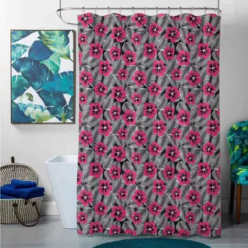 Shower Curtains for Bathroom Unique Luau,Hibiscus Petals Over Minimalist Style Leaves Artful Botanical Floral Design, Magenta
Shower Curtains for Bathroom Unique Luau,Hibiscus Petals Over Minimalist Style Leaves Artful Botanical Floral Design, Magenta