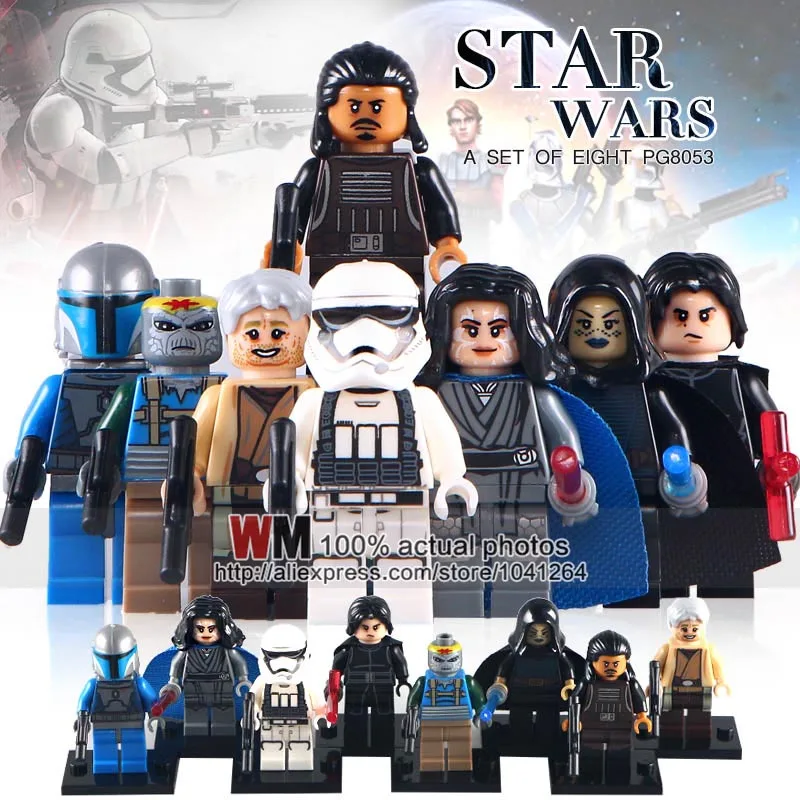 WM 8pcs/lot PG8053 Han Solo Orphee Ray Mandalorian Solider Pharr Action Building Blocks Kids Gifts Toys
WM 8pcs/lot PG8053 Han Solo Orphee Ray Mandalorian Solider Pharr Action Building Blocks Kids Gifts Toys