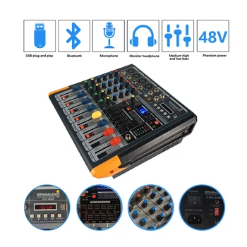 STARAUDIO Professional 4CH 2000W Amplifier Audio Powered Mixer W/MP3 Bluetooth USB 16 Effects Mixing Console For Stage SMX-4000B
STARAUDIO Professional 4CH 2000W Amplifier Audio Powered Mixer W/MP3 Bluetooth USB 16 Effects Mixing Console For Stage SMX-4000B