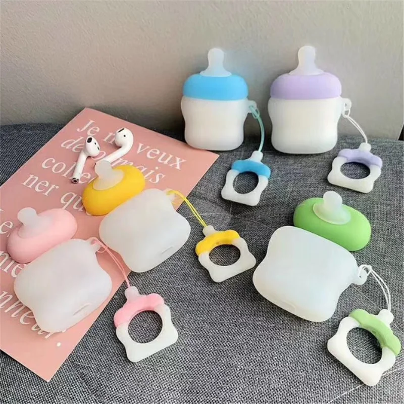 Milk bottle Wireless Bluetooth Earphone Case For Airpods Protective Case Silicone Headset Charging Headphones Cover Earphone Box
Milk bottle Wireless Bluetooth Earphone Case For Airpods Protective Case Silicone Headset Charging Headphones Cover Earphone Box