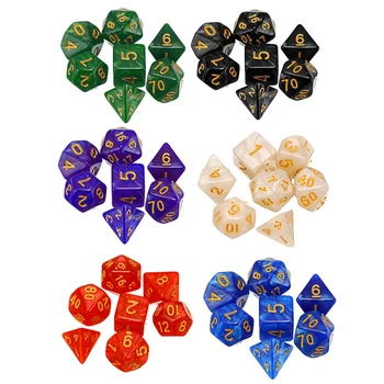 7pcs Polyhedral Dice for Dungeons and Dragons Pathfinder D20 D12 2xD10 D8 D6 D4 Polyhedral Mixed Color Dice 
7pcs Polyhedral Dice for Dungeons and Dragons Pathfinder D20 D12 2xD10 D8 D6 D4 Polyhedral Mixed Color Dice